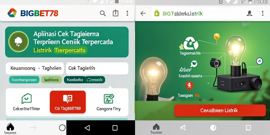 Tampilan antarmuka aplikasi BIGBET78 untuk cek tagihan listrik.