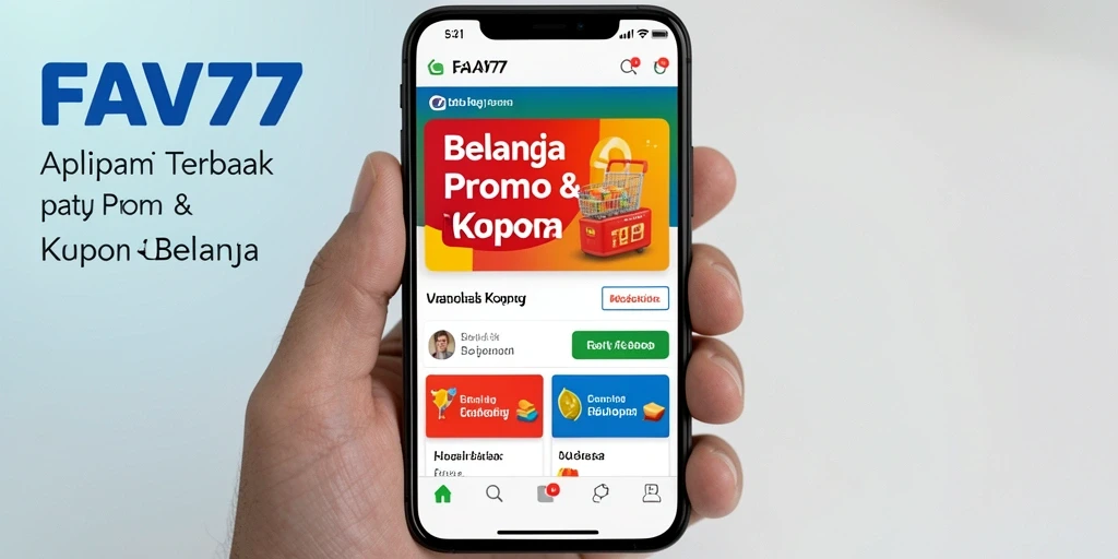 Antarmuka FAV77 menampilkan penawaran kupon dengan jelas dan mudah diakses.