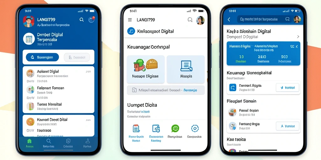 Antarmuka aplikasi LANGIT99 yang sederhana dan intuitif.