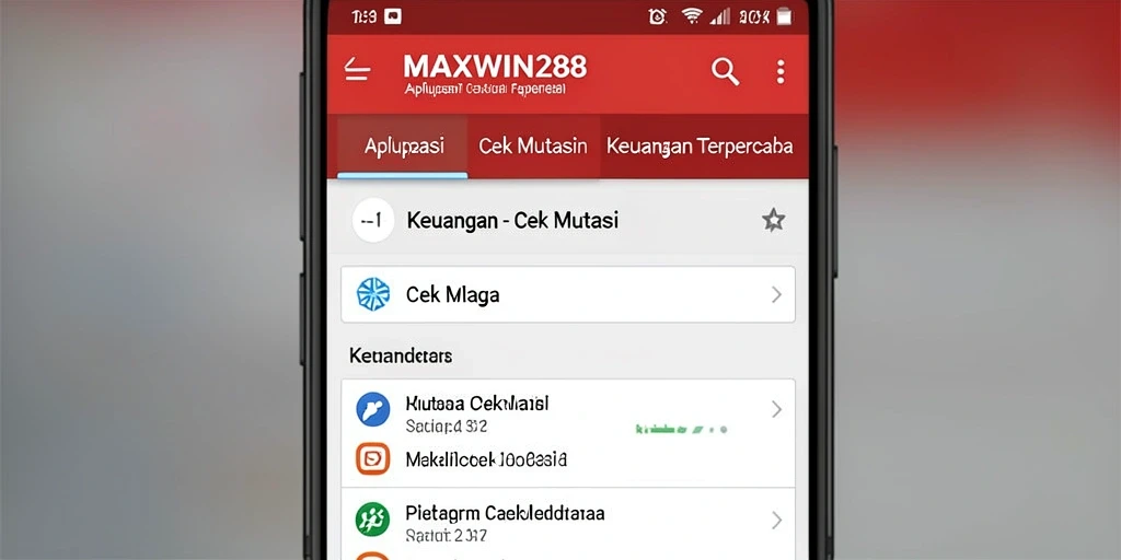 Antarmuka pengguna aplikasi Cek Mutasi MAXWIN288 yang sederhana dan informatif.