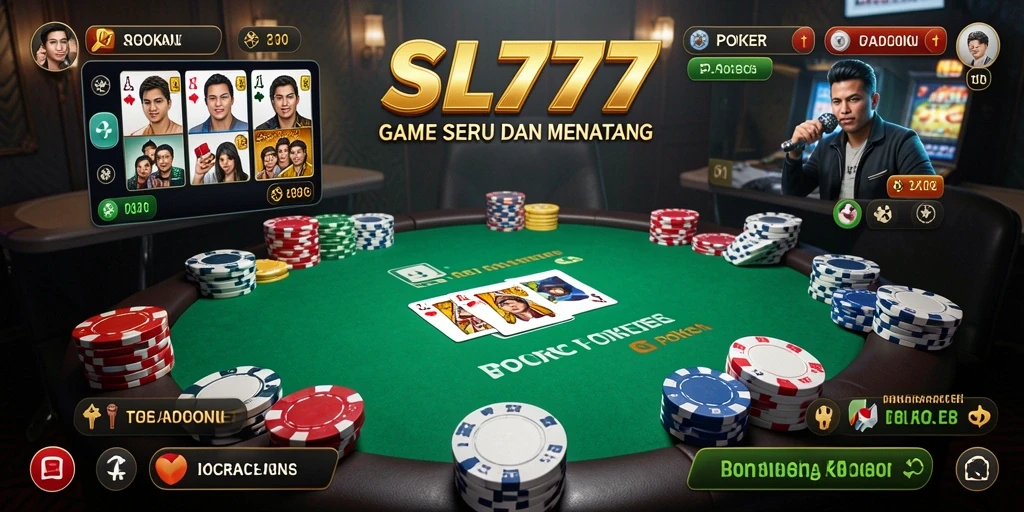 Antarmuka menarik dan permainan poker yang seru di SL777.