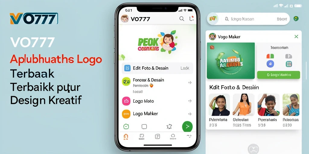 Tampilan antarmuka aplikasi VO777 untuk pembuatan logo kreatif.