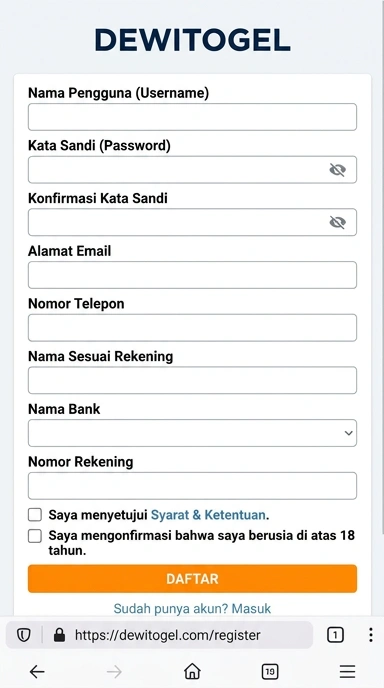 Panduan Lengkap Registrasi Akun dewitogel